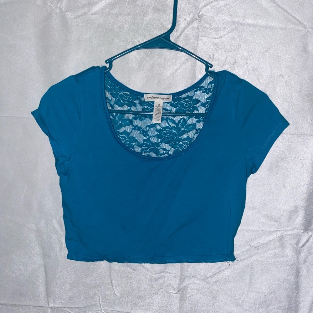 blue crop top